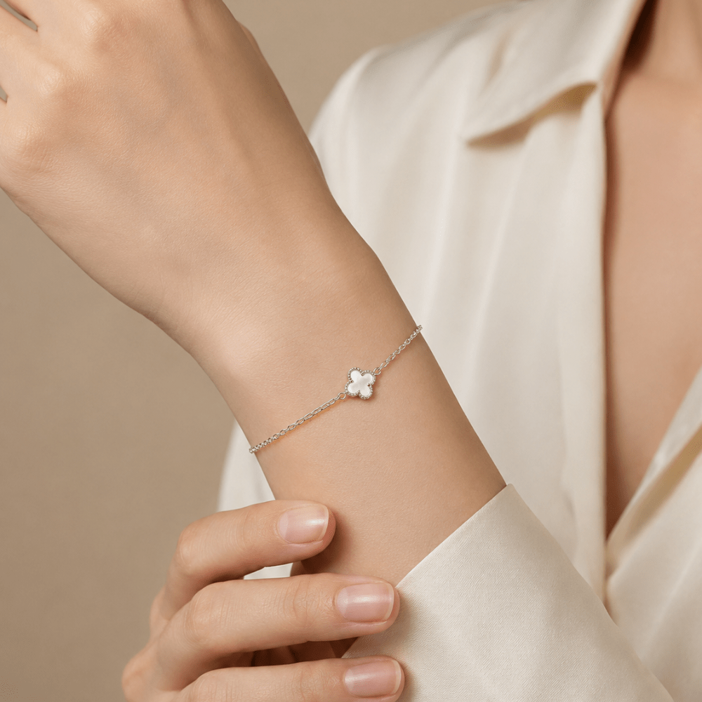Mother of Pearl Mini Clover Bracelet - Karen's Fine Jewellery
