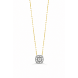 Natural Diamond Cushion Halo Necklace