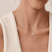 Natural Diamond Cushion Halo Necklace - Karen's Fine Jewellery