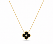 Onyx Clover Necklace - Karen's Fine Jewellery