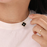 Onyx Clover Necklace - Karen's Fine Jewellery