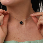 Onyx Clover Necklace - Karen's Fine Jewellery