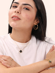 Onyx Clover Necklace - Karen's Fine Jewellery