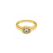 Petit Oval Cubic Zirconia Bezel Set Ring - Karen's Fine Jewellery