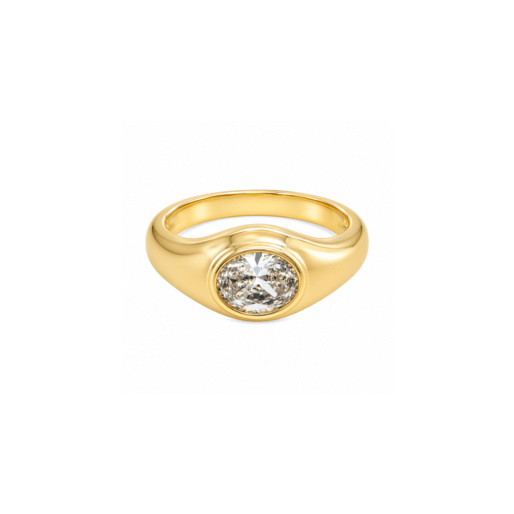 Oval Cubic Zirconia Bezel Set Ring - Karen's Fine Jewellery