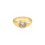Oval Cubic Zirconia Bezel Set Ring - Karen's Fine Jewellery