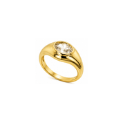 Oval Cubic Zirconia Bezel Set Ring - Karen's Fine Jewellery