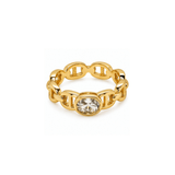 Oval Cubic Zirconia Flat Anchor Ring