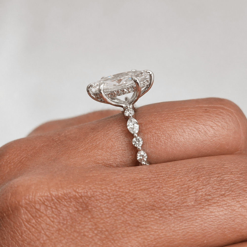Oval Halo Lab Diamond Ring 2.5ct - Karen's Fine Jewellery