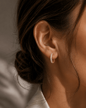 Oval Pavé Huggies - Karen's Fine Jewellery