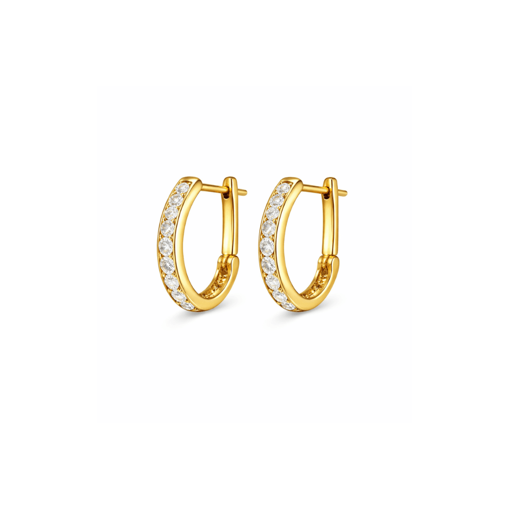 Oval Pavé Huggies - Karen's Fine Jewellery