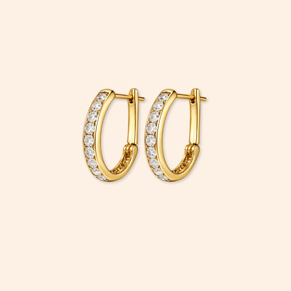 Oval Pavé Huggies - Karen's Fine Jewellery