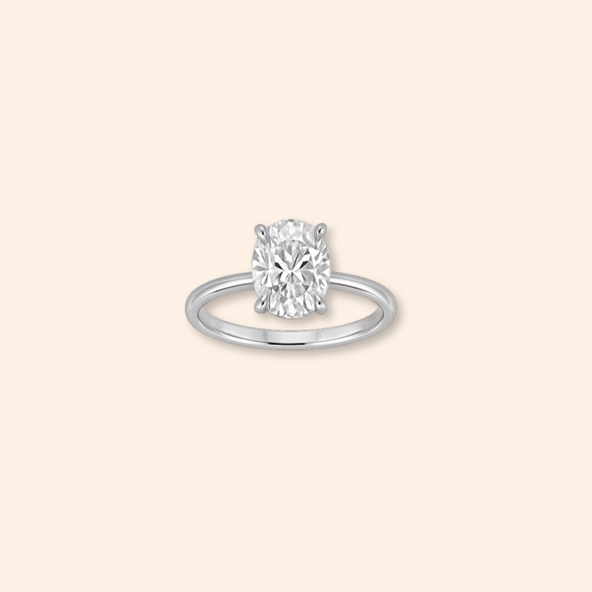 Oval Solitaire Lab Diamond Ring - Karen's Fine Jewellery