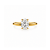 Bague Solitaire Ovale en Diamant de Synthèse