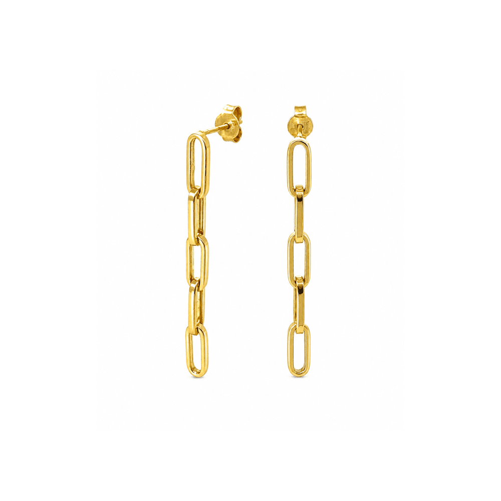 Paperclip Link Dangle Earrings - Karen's Fine Jewellery