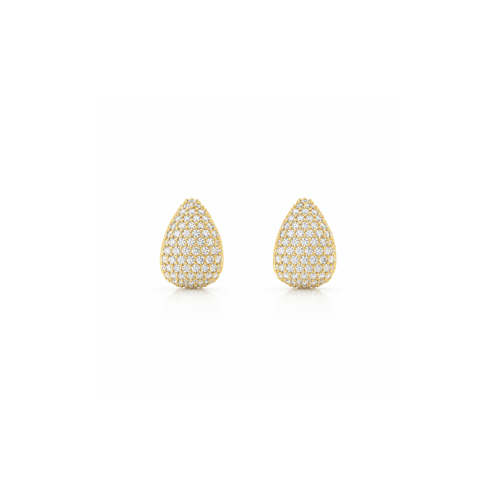 Pavé Teardrop Stud Earrings - Karen's Fine Jewellery