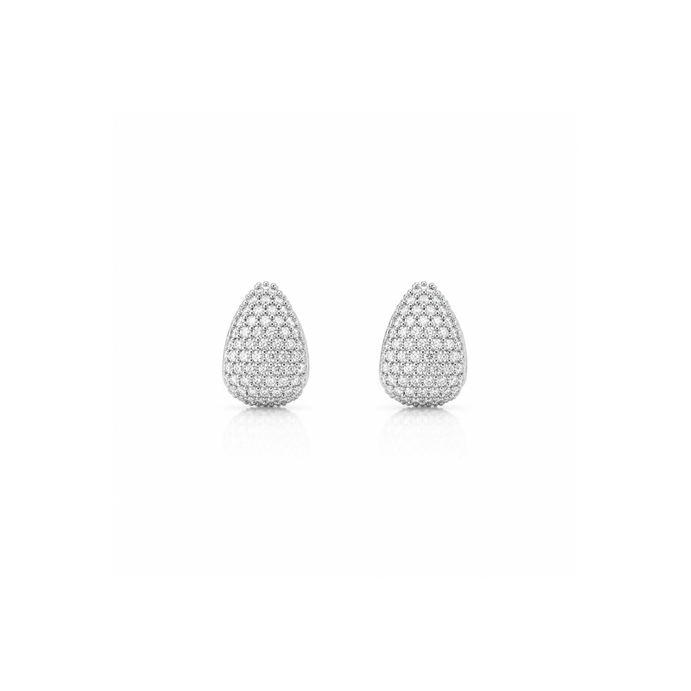 Pavé Teardrop Stud Earrings - Karen's Fine Jewellery