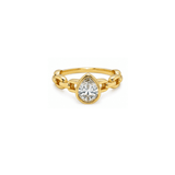 Bague trombone avec oxyde de zirconium poire
