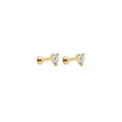 Pear Shape Flat Back Studs - Karen's Fine Jewellery