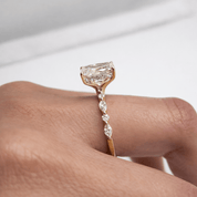 detailed close-up of a radiant cut 2.5ct engagement ring