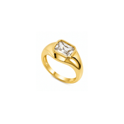 Rectangular Cubic Zirconia Bezel Set Ring - Karen's Fine Jewellery