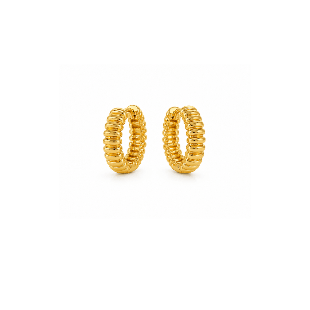 Ribbed Huggie Earrings - Karen's Fine Jewellery