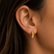 Ribbed Huggie Earrings - Karen's Fine Jewellery