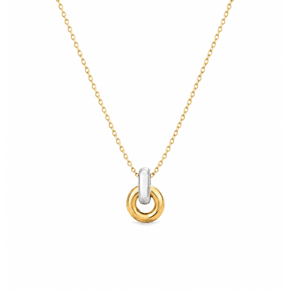 Two - Tone Circle Necklace - Karen's Fine Jewellery