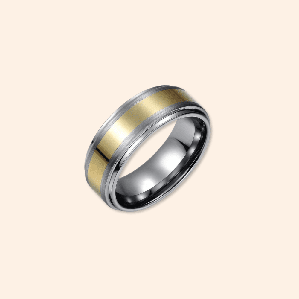 Two - Tone Tungsten Ring - Karen's Fine Jewellery