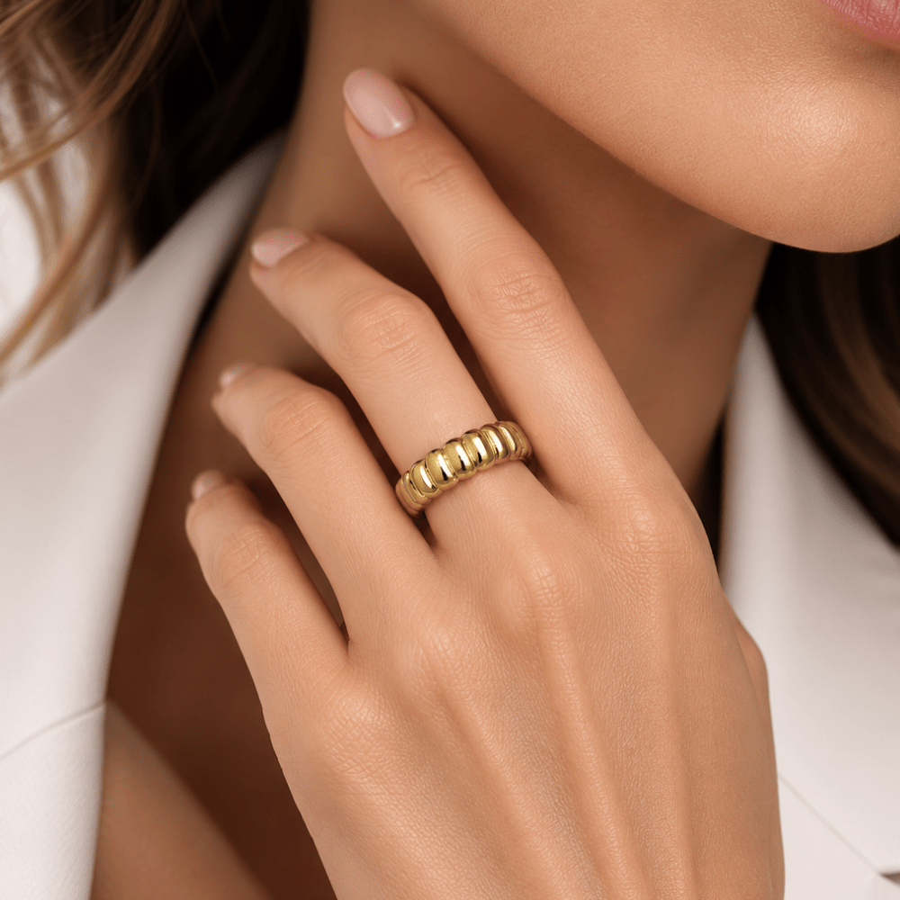 Vermeil Puffy Bubble Band Ring - Karen's Fine Jewellery