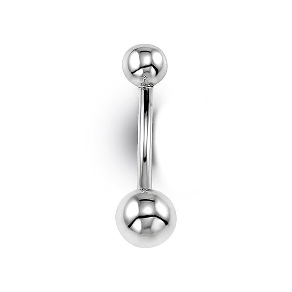 White Gold Ball Belly Button Ring