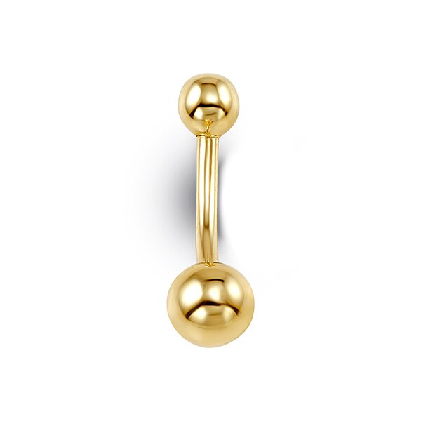 Yellow Gold Ball Belly Button Ring