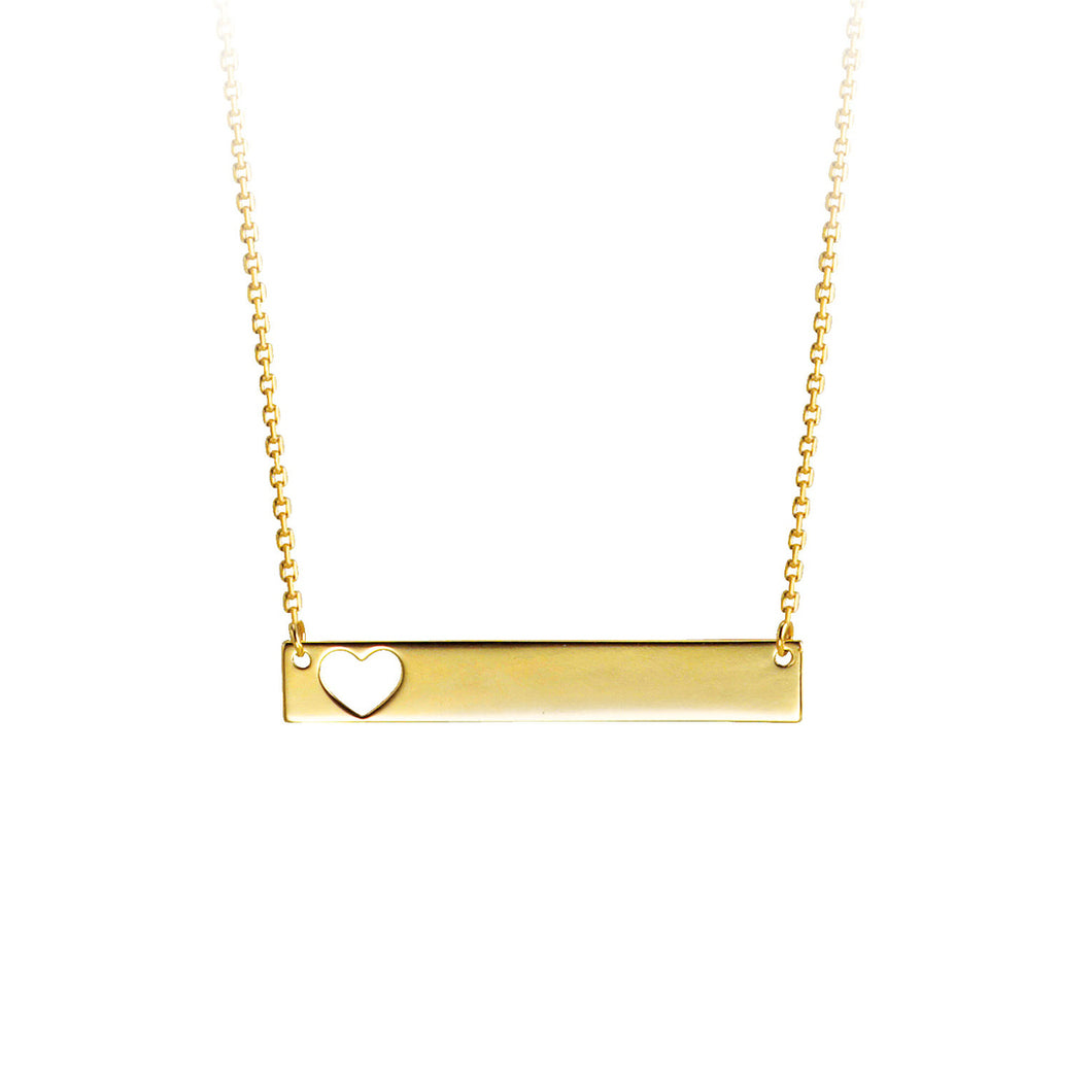 Yellow Heart Bar Necklace