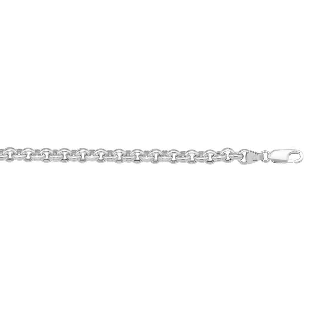 White Gold Hollow Rolo Chain