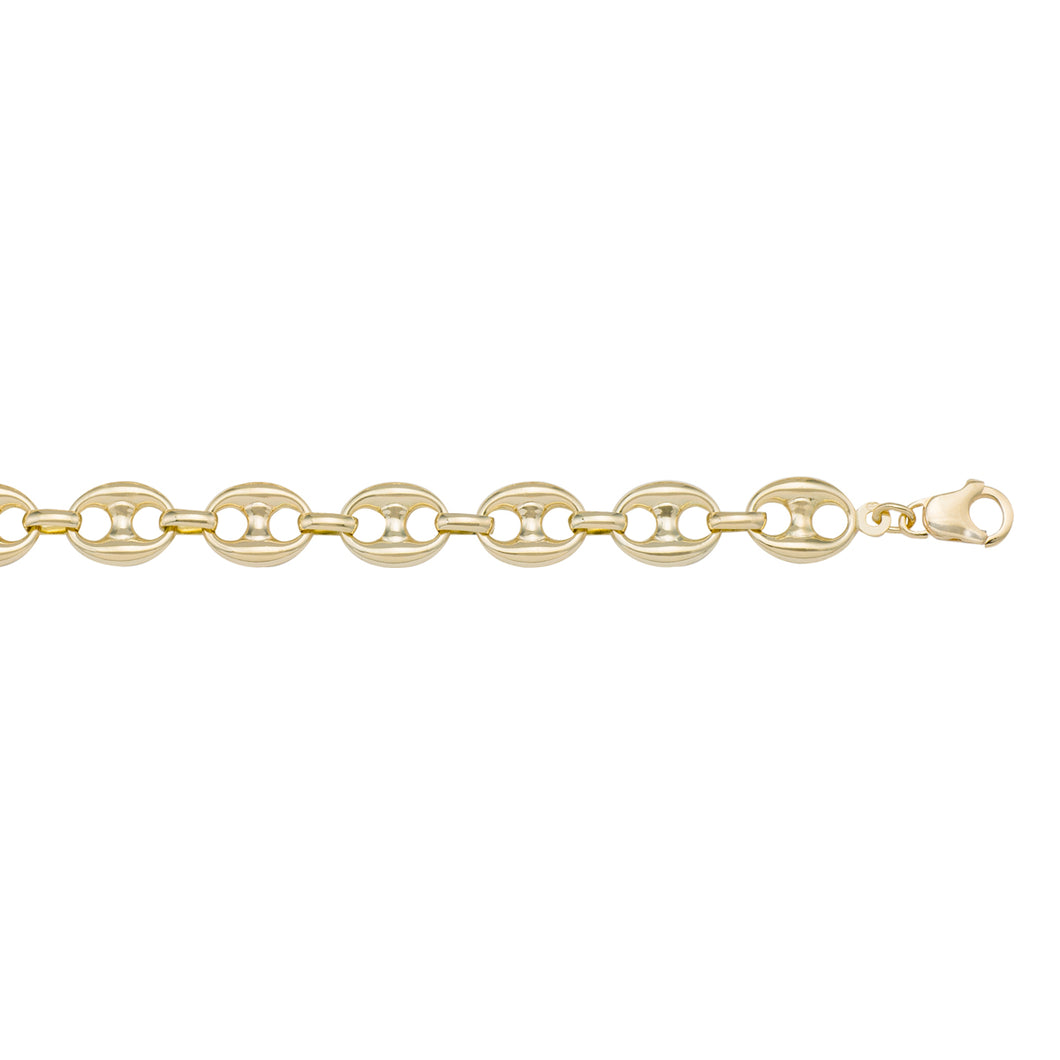 Yellow Gold Hollow Puffed Anchor Chain